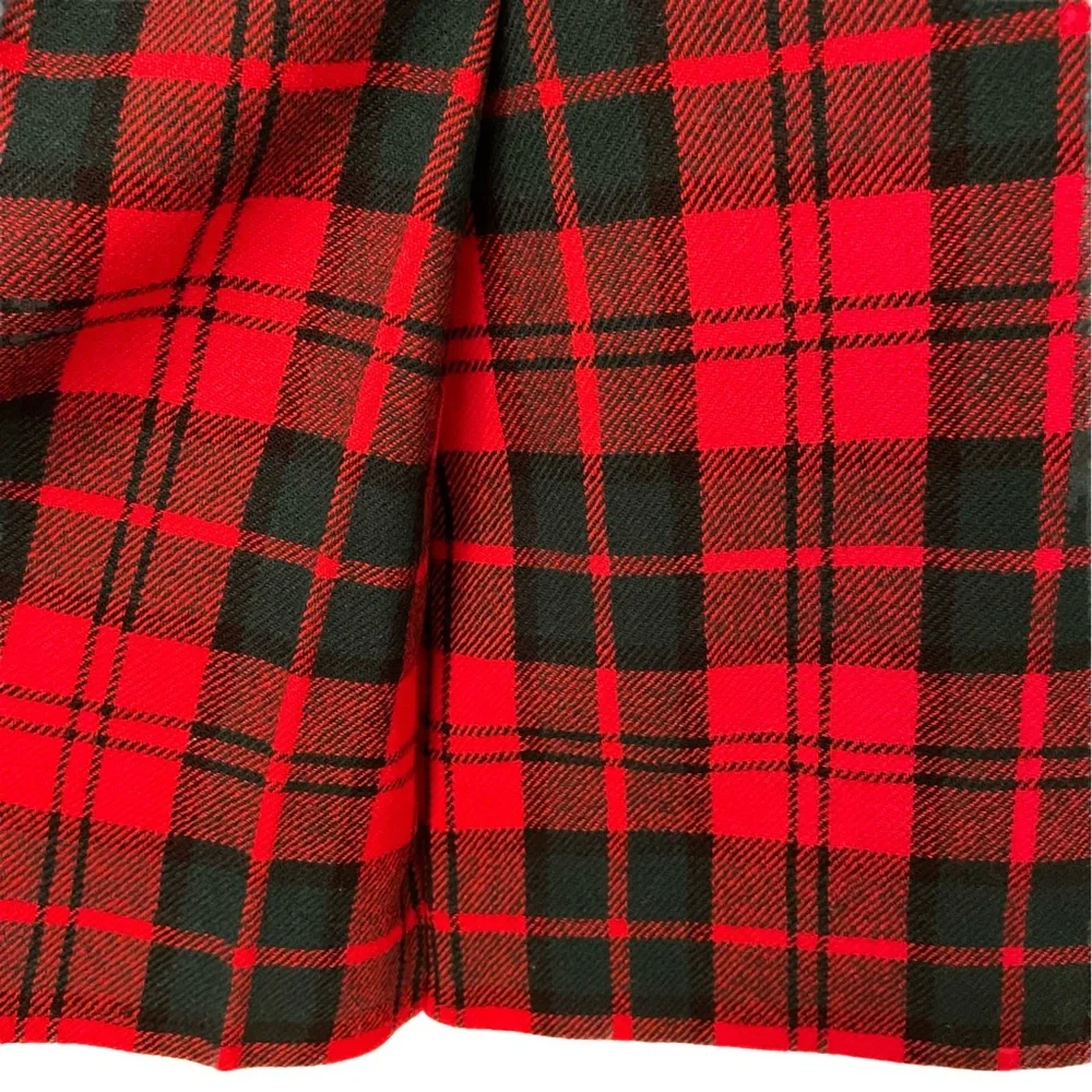 Vintage Pendleton Wool Red Plaid Skirt Womens Size Small Petite Oregon USA Mills